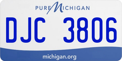 MI license plate DJC3806