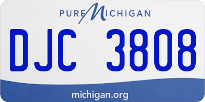 MI license plate DJC3808