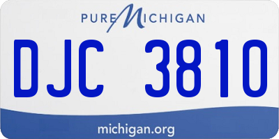 MI license plate DJC3810