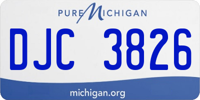 MI license plate DJC3826