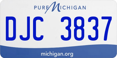 MI license plate DJC3837
