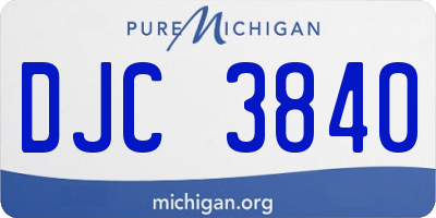 MI license plate DJC3840