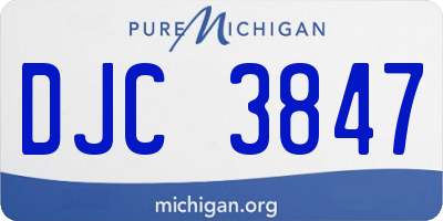 MI license plate DJC3847
