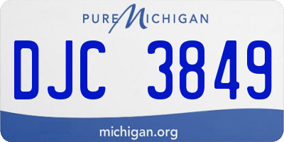 MI license plate DJC3849