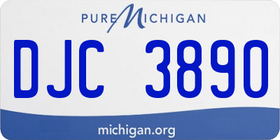 MI license plate DJC3890