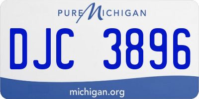 MI license plate DJC3896