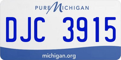 MI license plate DJC3915