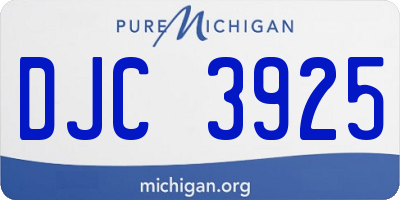 MI license plate DJC3925