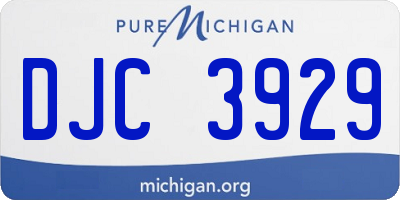 MI license plate DJC3929