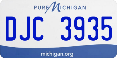 MI license plate DJC3935