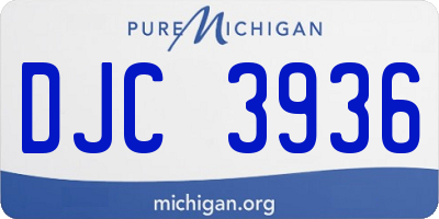 MI license plate DJC3936
