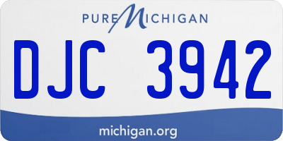MI license plate DJC3942