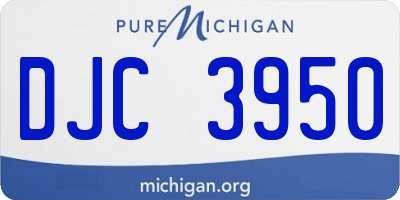 MI license plate DJC3950