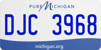 MI license plate DJC3968