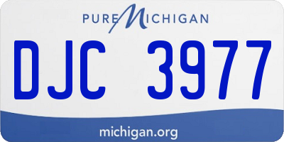 MI license plate DJC3977