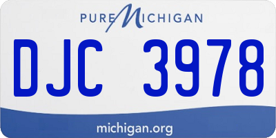 MI license plate DJC3978