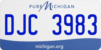 MI license plate DJC3983