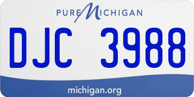 MI license plate DJC3988