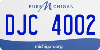 MI license plate DJC4002