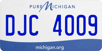 MI license plate DJC4009