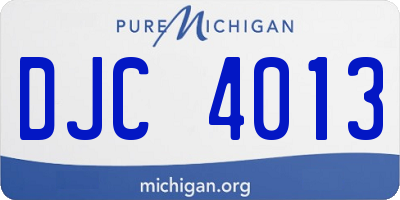 MI license plate DJC4013