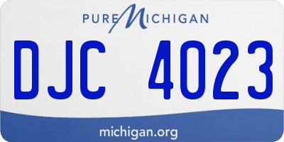 MI license plate DJC4023