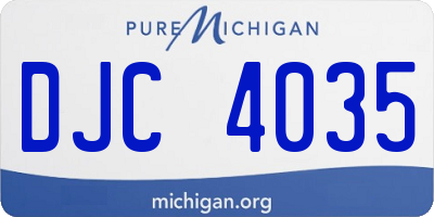 MI license plate DJC4035