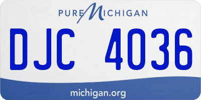 MI license plate DJC4036