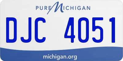 MI license plate DJC4051