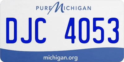 MI license plate DJC4053