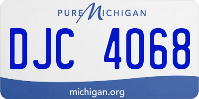MI license plate DJC4068
