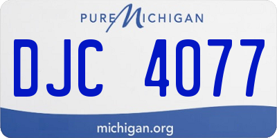 MI license plate DJC4077