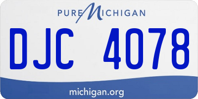 MI license plate DJC4078