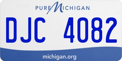 MI license plate DJC4082
