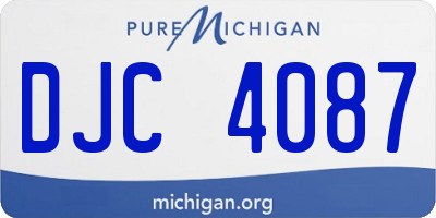 MI license plate DJC4087