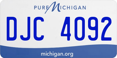 MI license plate DJC4092