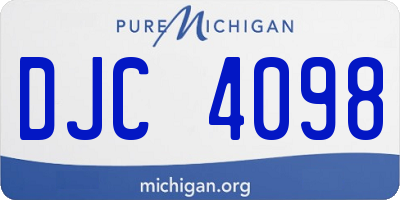 MI license plate DJC4098