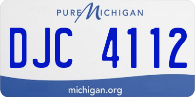 MI license plate DJC4112