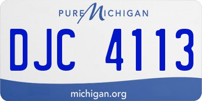 MI license plate DJC4113
