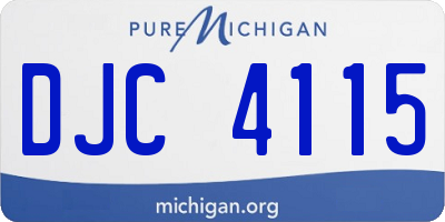 MI license plate DJC4115