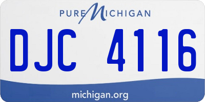 MI license plate DJC4116