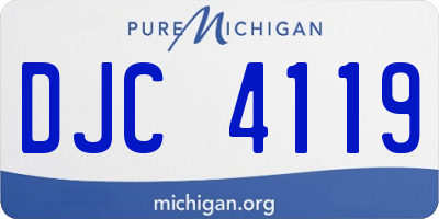 MI license plate DJC4119
