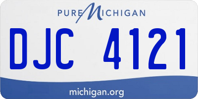 MI license plate DJC4121