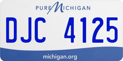 MI license plate DJC4125