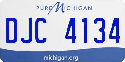 MI license plate DJC4134