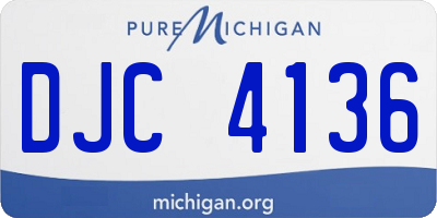 MI license plate DJC4136