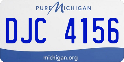 MI license plate DJC4156