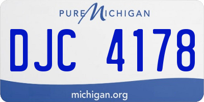MI license plate DJC4178
