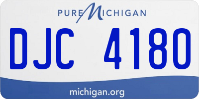 MI license plate DJC4180