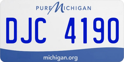 MI license plate DJC4190
